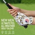 thumbnail image 5 of FINGER TEN Golf Gloves Men Left Hand Right with Ball Marker USA Flag Blue Camo Plaid Pack, Mens Leather Golf Glove All Weather Grip Small Medium ML Large XL, 5 of 7