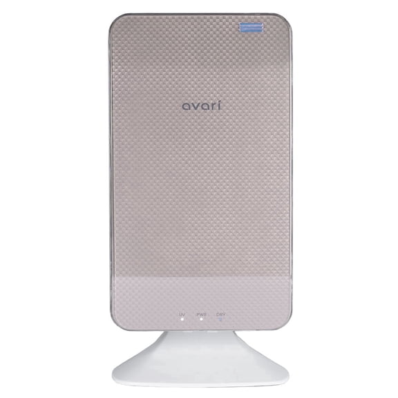Avari Dual UV & Heat Premium Toothbrush Sanitizer, Antibacterial Germ Free Sterilizer for Toothbrush and Razor Hygiene, with Stand and Wall Mount, AC Adapter plus Toothpaste Holder - Champagne