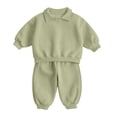 thumbnail image 3 of Timegard Infant Unisex Clothes Cotton Sets Boys Girls Casual Workout Sets Collar Pullover Joggers Toddler Loose Outfits, 3 of 7