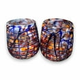 thumbnail image 5 of Mexican Stemless Wine Glass | Hand-Blown Orange & Blue Swirl (1Piece), 5 of 5