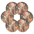 thumbnail image 2 of 6 Pieces Coil Coasters Bar Coasters Anti-slip Coasters Heat-resistant Coasters Fashion Warm Christmas Pig, 2 of 7