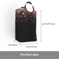 thumbnail image 3 of KLL Rose Gold Glitter1 Laundry Hamper,Large Canvas Fabric Lightweight Storage Basket Toy Organizer Dirty Clothes Collapsible Waterproof, 3 of 6