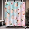 thumbnail image 4 of Peach Shower Curtain, Fruit Shower Curtain, Pink Fruits Shower Curtain Set Waterproof Bath Curtain Kids Bathroom Decor with 12 Hooks, 72x72 inches, 4 of 5
