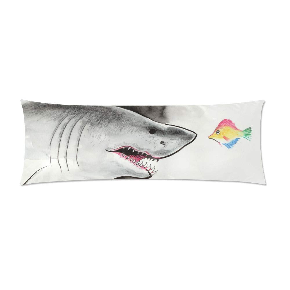 MKHERT Shark and Brave Fish Body Pillow Pillowcase Pillow Protector