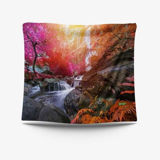 Tapestry Forest Creek Aesthetic para pared de habitación, 150 x 130 cm, microtela
