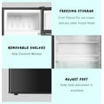 thumbnail image 5 of Kcpolre Silver Mini Fridge with Freezer 3.2 Cu.Ft, Adjustable Glass Shelves, Quiet Dual Door Dorm Fridge for Bedroom, College, Office, 5 of 6