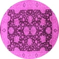 thumbnail image 1 of Ahgly Company Indoor Round Oriental Pink Traditional Area Rugs, 3' Round, 1 of 4