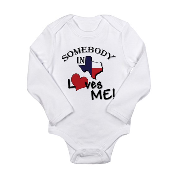 CafePress - Somebody In Texas Loves Me Infant Creeper Long Sle - Long Sleeve Infant Bodysuit