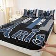 thumbnail image 3 of Homewish Fashion Eiffel Tower Teens Bed Sheets, Modern Zebra Cheetah Print King Sheets, Chic Navy Polkadots Sheet Set, Lightweight Room Decor, 4 Pieces, 3 of 7