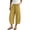 Yellow, variant on Cropped Linen Pants Women Capri Pants Barrel Drawstring Wide Leg Cotton Capris 2026 Casual Summer Boho Baggy Trouser (Coffee,M)