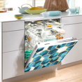 thumbnail image 2 of Yayeee Magnetic Dishwasher Cover for The Front Decoration Home Kitchen Machine Sticker Protector, Light Blue Geometric Pattern, 2 of 6