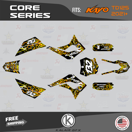 Kalair GFX Graphics Kit for Kayo PIT BIKE TD125 (2021+) Core Series Kalair GFX Graphics Kit for Kayo PIT BIKE TD125 (2021+) Core Series