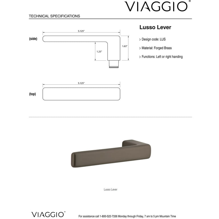 Quadrato Rosette Entry Set with Lusso Lever in Satin Brass - Viaggio  Hardware