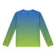 thumbnail image 5 of Efsteb Girls Tops Long Sleeve Soft Crew Neck Gradient Print Casual Comfy Tunic Tops for All-Season Styles（Green，13 Years）, 5 of 6