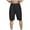 Black, variant on WREESH Men's Linen Shorts with Elastic Drawstring Waist - Summer Breathable Casual Workout Gym Athletic Beach Shorts