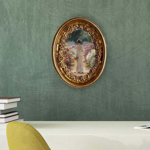 veasfak Resin Oval Picture Frame 14.8x18.7cm Old Fashioned for