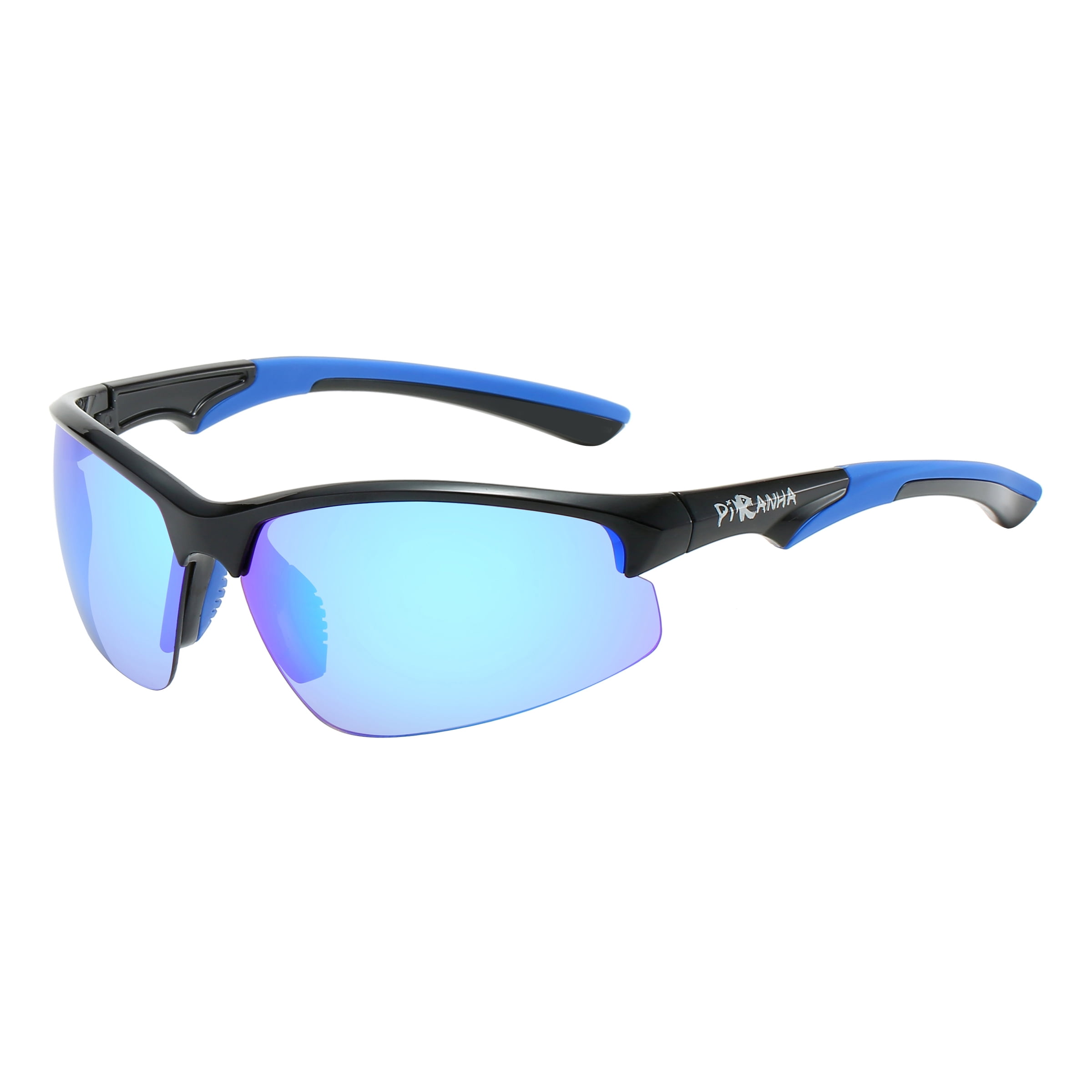 Piranha "Avalanche" FLXT Sports Sunglasses For Women with Dark Blue Rubber Trim and Blue Revo