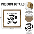thumbnail image 2 of Eveokoki Kitchen Sign with Rustic Wood Frame 16x16 Inch, Eat right be brigt , Kitchen Decor , Farmhouse Kitchen Decor , Kitchen Decorations Wall Sign , Dining Room Wall Decor Sign, 2 of 5