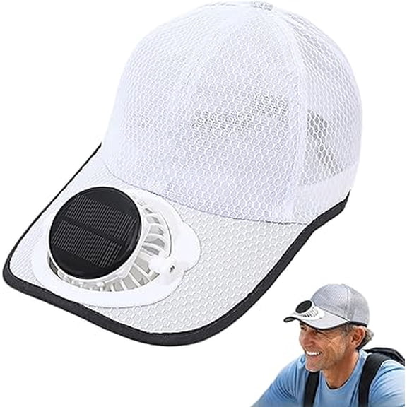 Solar & USB Rechargeable Baseball Cap with Built-in Fan, Breathable Outdoor Sports Sun Hat, Ventilated Cooling Peaked Cap for Daily Activities