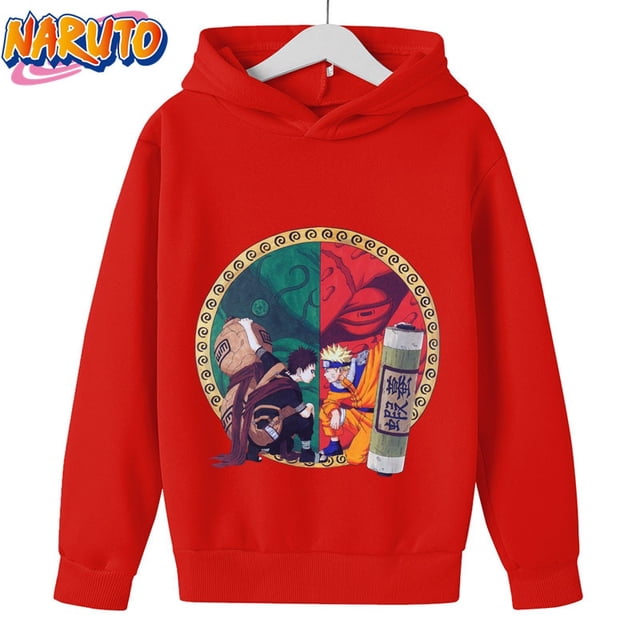 Fashion Unisex Naruto Print Hoodies Children Boys Long Sleeves Sweatshirt Baby Kids Tops Girls Clothes 4-14 Years Streetwear130 Gao Jinjia LED