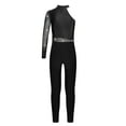 thumbnail image 2 of Doomiva Kids Girls Gymnastics Leotard One Shoulder Long Sleeve Shiny Rhinestone Figure Skating Dance Unitard Jumpsuit Black 10, 2 of 7