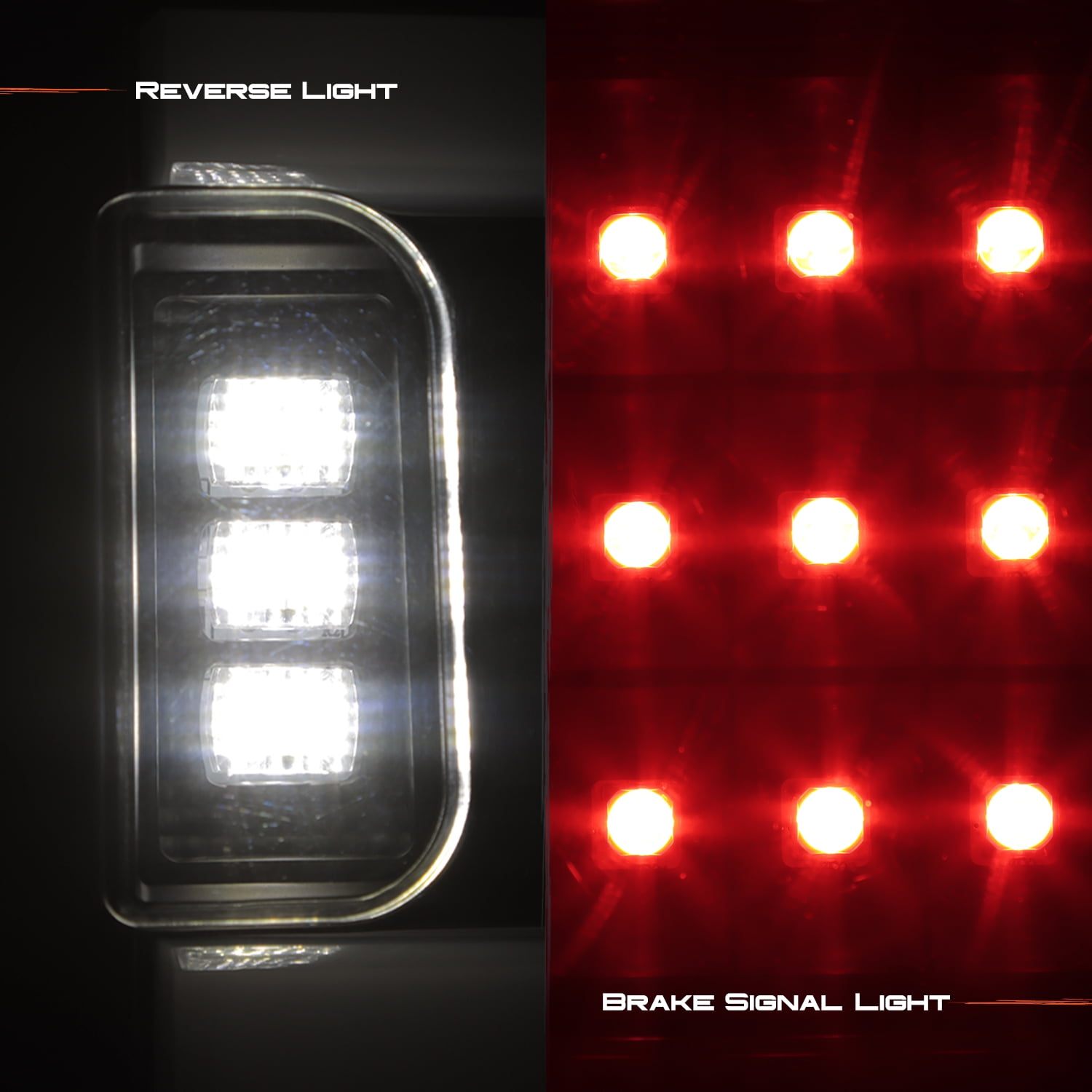 AKKON - Fits 2019-2022 Chevy Silverado 1500 | 2021 2500HD/3500HD New [Halogen Type] Black Tail Lights Brake Lamp Pair Left+Right