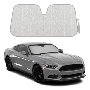 BDK Silver Glitter Windshield Sun Shade, 58" x 24"