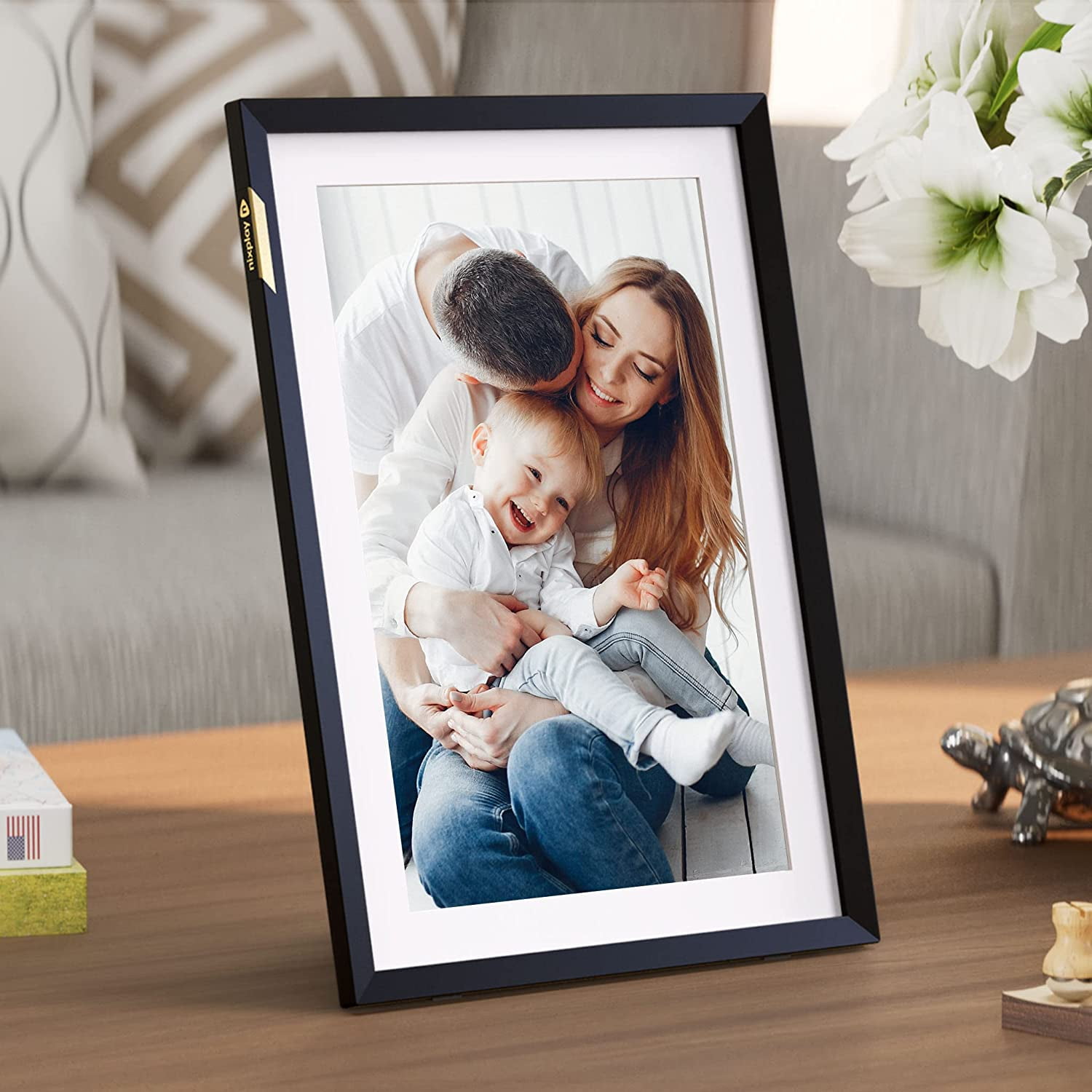 Nixplay 10.1 inch Touch Screen Digital Picture Frame with WiFi (W10P), Classic  Mat, Share Photos and Videos Instantly via Email or App