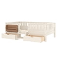 thumbnail image 6 of Bellemave Twin Size Montessori Bed with Storage and Stairs, Wood Daybed with Bookcase and Guardrails, Twin Floor Beds Frame with 2 Drawers for Room, No Box Spring Needed（Beige), 6 of 9