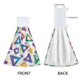thumbnail image 3 of Yayeee Kitchen Hanging Hand Towels Set of 2 with Loop Bathroom Absorbent Tie Towel, Green Simple Triangles, 3 of 7