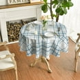 thumbnail image 2 of Summer Tablecloth 70×70 Inch Round, Buffalo Plaid Blue White Washable Seasonal Table Cover for Party Picnic Dinner Decor, 2 of 6