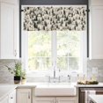 thumbnail image 3 of Winter Christmas Kitchen Curtains and Valances Set, Tree Farmhouse Beige Linen Texture Rod Pocket Window Valance 18 Inch Window Curtain Panels for Living Room Bedroom Laundry, 27.5x24in, 3 Pieces, 3 of 7