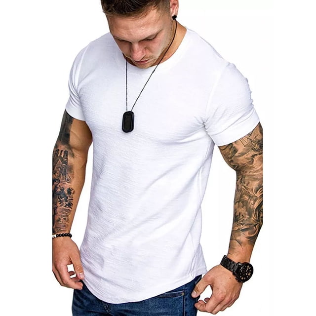 Playera Negra Para Hombre Cuello Redondo Manga Corta Lycra