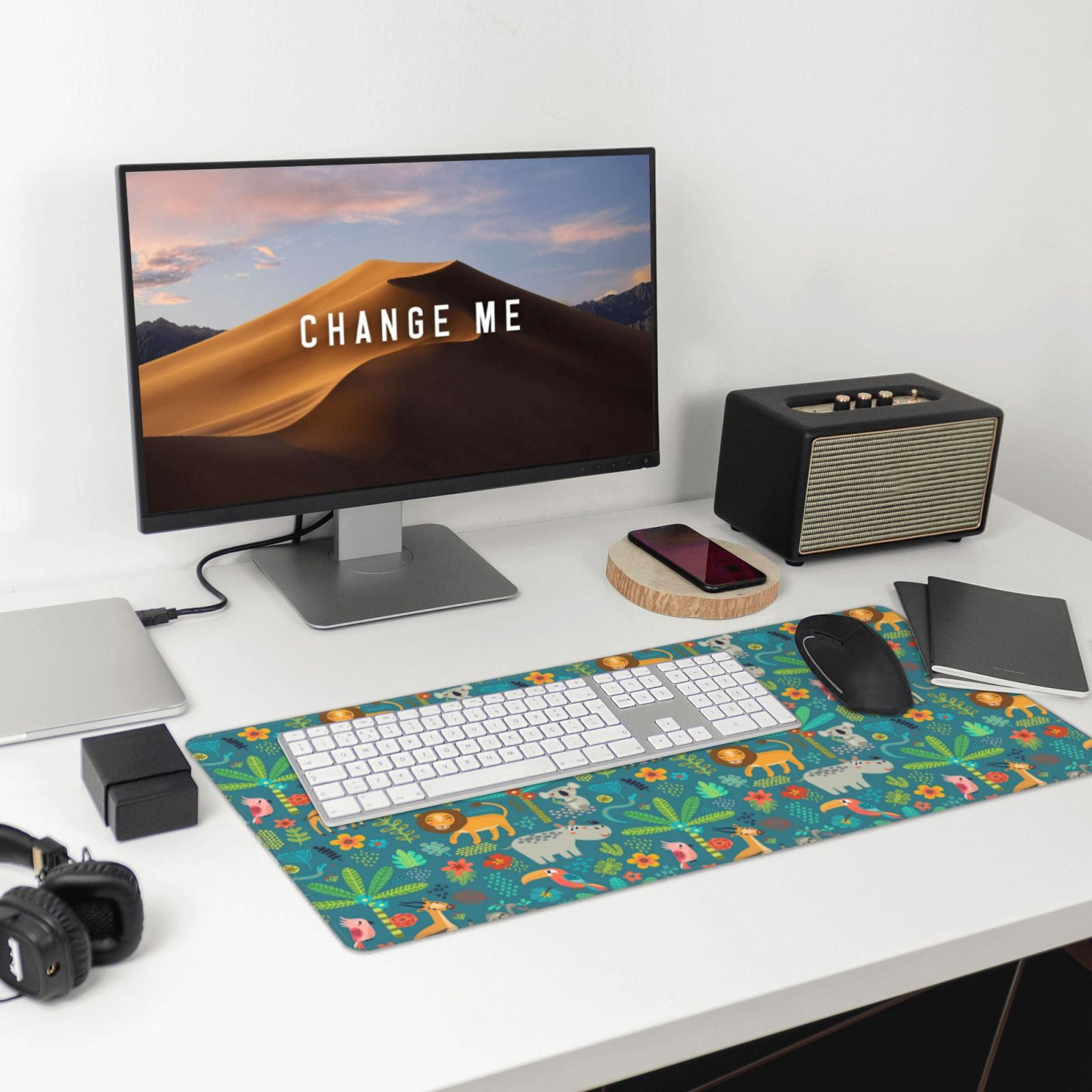 Kdxio Jungle Animals Print Large Gaming Mouse Pad,Non-Slip Base,Water Resist Keyboard Pad for Gamer,Office & Home,29.5 x 15.8 in