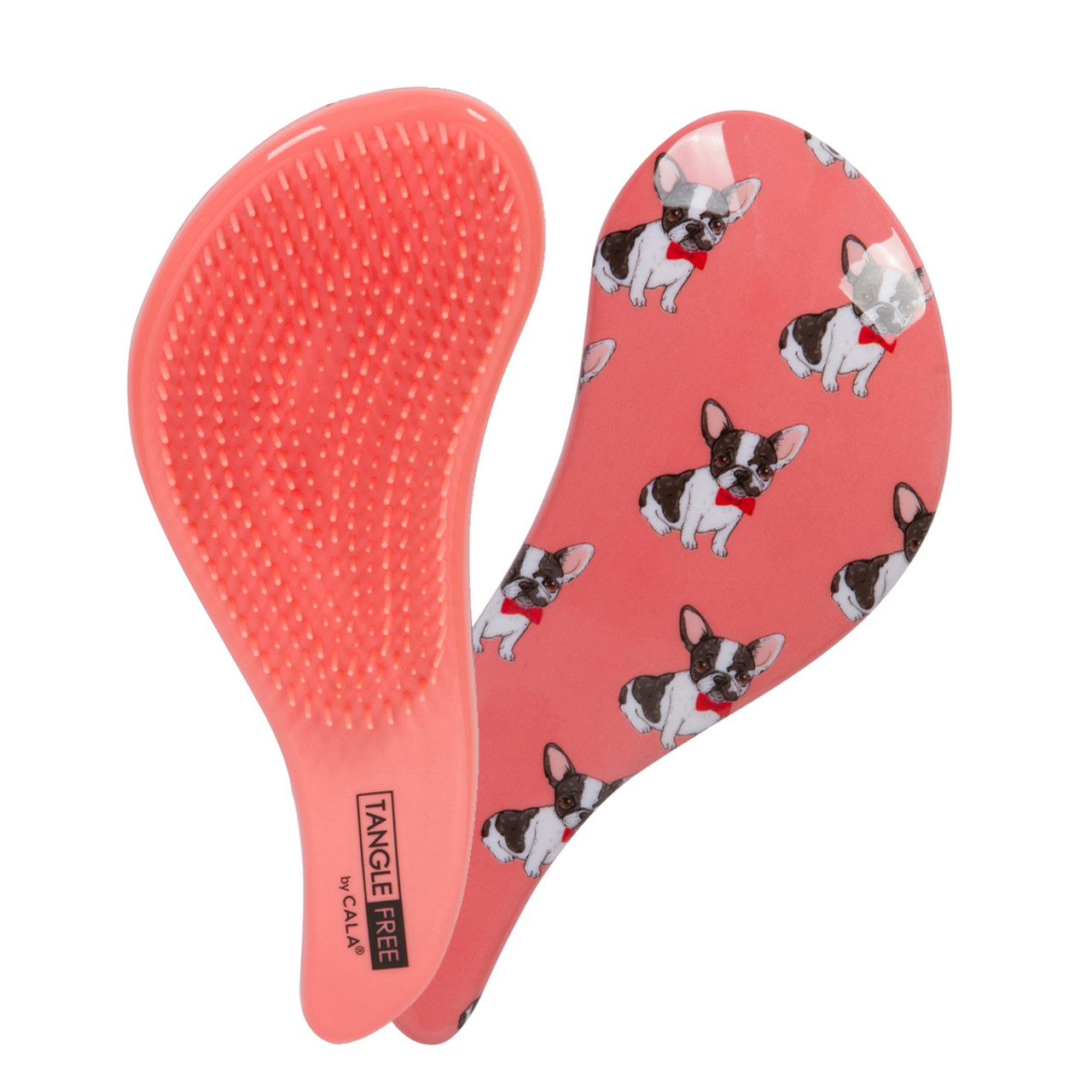 CALA Tangle Free Hair Brush with Frenchie Design for All Hair Types