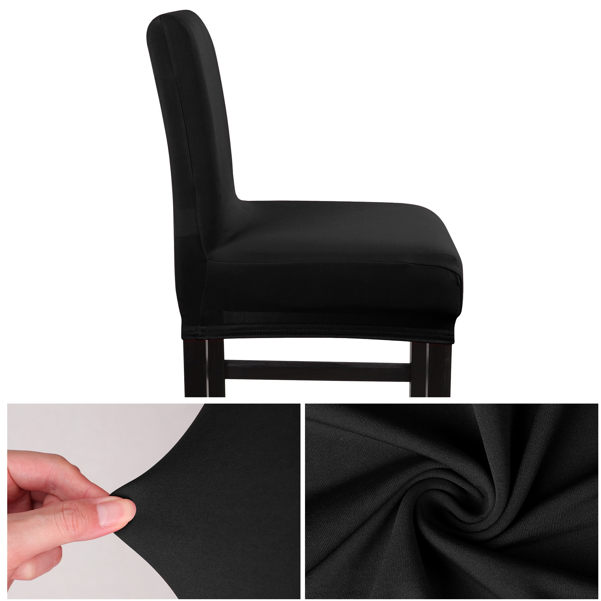 Unique Bargains Bar Stool Covers Counter Height Side Chair Slipcover Black 6