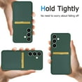 thumbnail image 6 of Samsung Galaxy S24 with Card Holder - Wallet Phone Case Galaxy S24 Hold 1-2 Cards for Women Men - Protective Soft Silicone Card Case for Samsung Galaxy S24 Green, 6 of 15