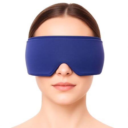 FACEMOON Reusable Cooling Eye Mask Large Comfort Fit for Puffy Eyes Dark Circles Relief Soft Thick Gel Flexible Travel Comfort Pink