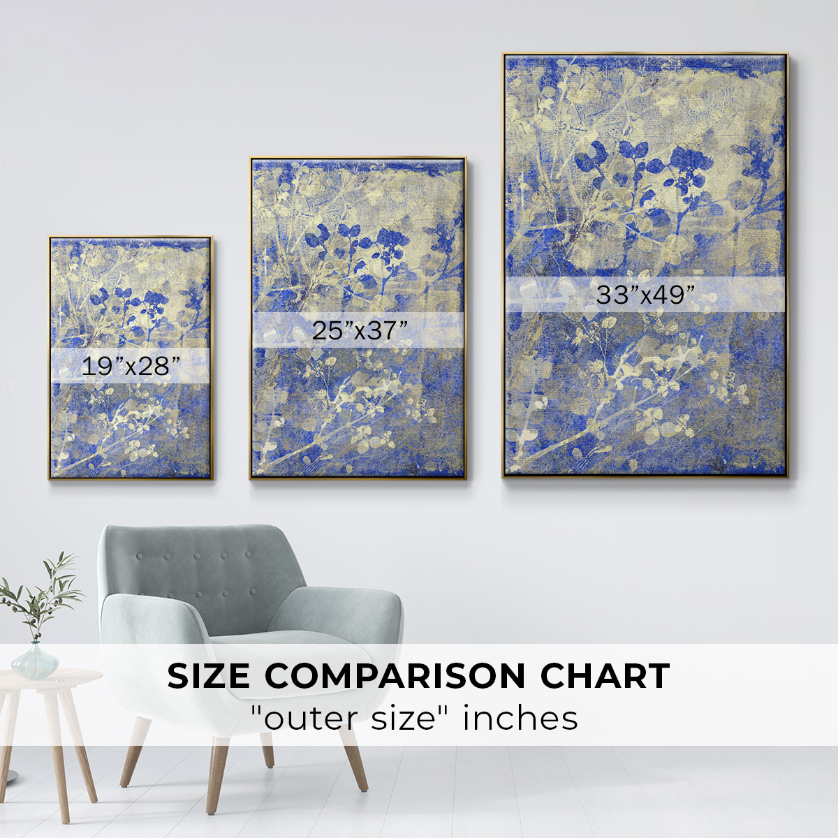 Boundless I Framed Premium Gallery Wrapped Canvas - Ready to Hang - 25 x 37 - Gold Floating Frame