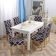 thumbnail image 2 of Dining Chair Cover Set Stretch Spandex Short Dining Chair Protective Cover Universal Removable Chair Protector Seat Covers for Dining Room Wedding Banquet Party (White+Coffee, 4 Pack), 2 of 8