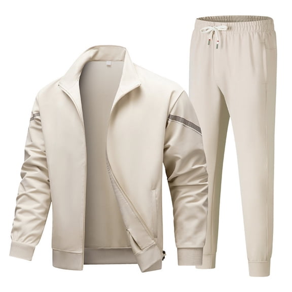 Men’s Two Piece Tracksuit Set with Zipper Jacket and Drawstring Pants Athletic Full Sleeve Top and Bottom Sportswear Outfit