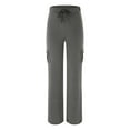 thumbnail image 3 of Entyinea Cargo Pants Women,Womens Casual Elastic Waist Straight Wide Leg Pants Plus Size Sweatpants With Pockets, 3 of 4