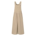thumbnail image 5 of HHeiK Women's Button Strap Sleeveless Wide Leg Jumpsuit Casual Smocked Top Jumpsuits, 5 of 5