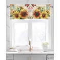 thumbnail image 2 of Retro Sunflower Kitchen Valances for Windows Farmhouse Linen Window Valance Curtain for Living Room Window Treatment Spring Botanical Floral Watercolor Valance Rod Pocket Topper Drape, 42 x 12 Inch, 2 of 6
