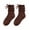 Coffee, variant on Girls Ruffled Bow Knee High Socks, Soft Stretchy Kids Frilly Ribbed Calf Socks for Toddler Little Girls School Dress Daily Wear