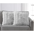 thumbnail image 2 of Mainstays Faux Rabbit Fur Pillow, 20" x 20", Gray, 1 Piece, 2 of 5