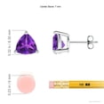 thumbnail image 7 of ANGARA Natural Basket-Set Trillion 2.2 ct Amethyst Stud Earrings in 925 Sterling Silver for Women (Size-7mm) | February Birthstone, Anniversary, Jewelry Gift for Women | Natural Amethyst Earrings, 7 of 7