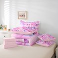 thumbnail image 6 of Manfei Girly Pink Watercolor 7pcs Bedding Comforter Set for Kids, Butterfly Animal Queen Bedding Sets, Chic Artwork Reversible Queen Sheet Sets, Microfiber Bedroom Decor, 6 of 8