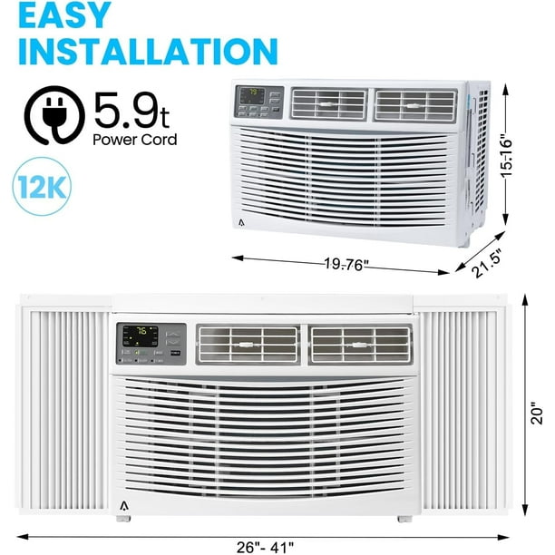 2025 New Smart 12000 BTU Window Air Conditioner with WiFi, Window