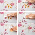 thumbnail image 5 of Round Vinyl Fitted Tablecloth with Flannel Backing Elastic Table Cloth Waterproof Oil-Proof Plastic Cover- Fits Tables up to 36" - 44" Diameter, 5 of 6